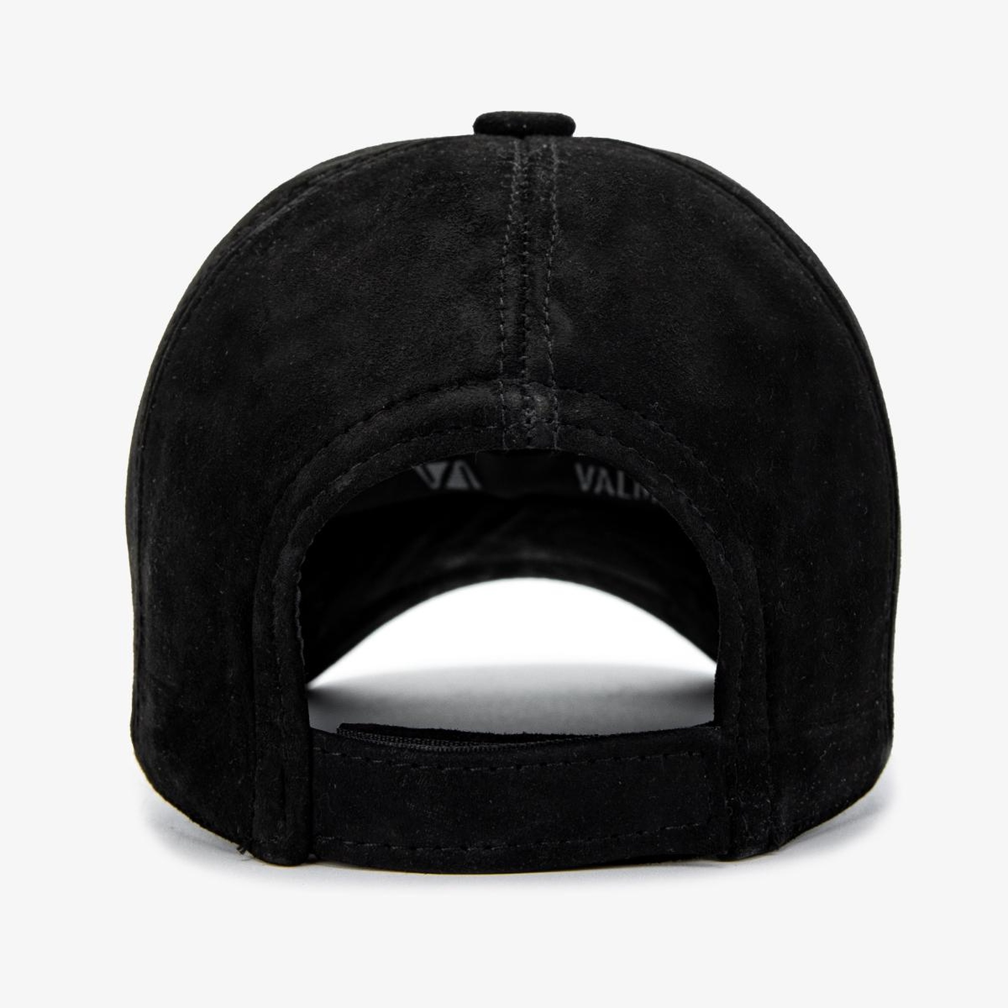 Valmenti Erkek Hakiki Deri Siyah Süet Beyzbol Şapka