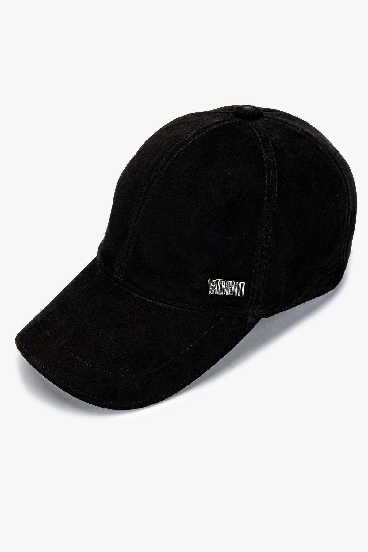  Valmenti Erkek Hakiki Deri Siyah Süet Beyzbol Şapka