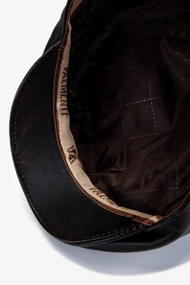  Valmenti Erkek Hakiki Deri Siyah Şapka