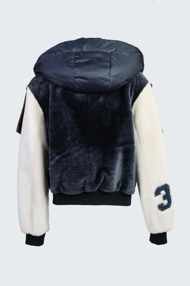  Valmenti Kadın Lacivert Deri/Kürk Mont