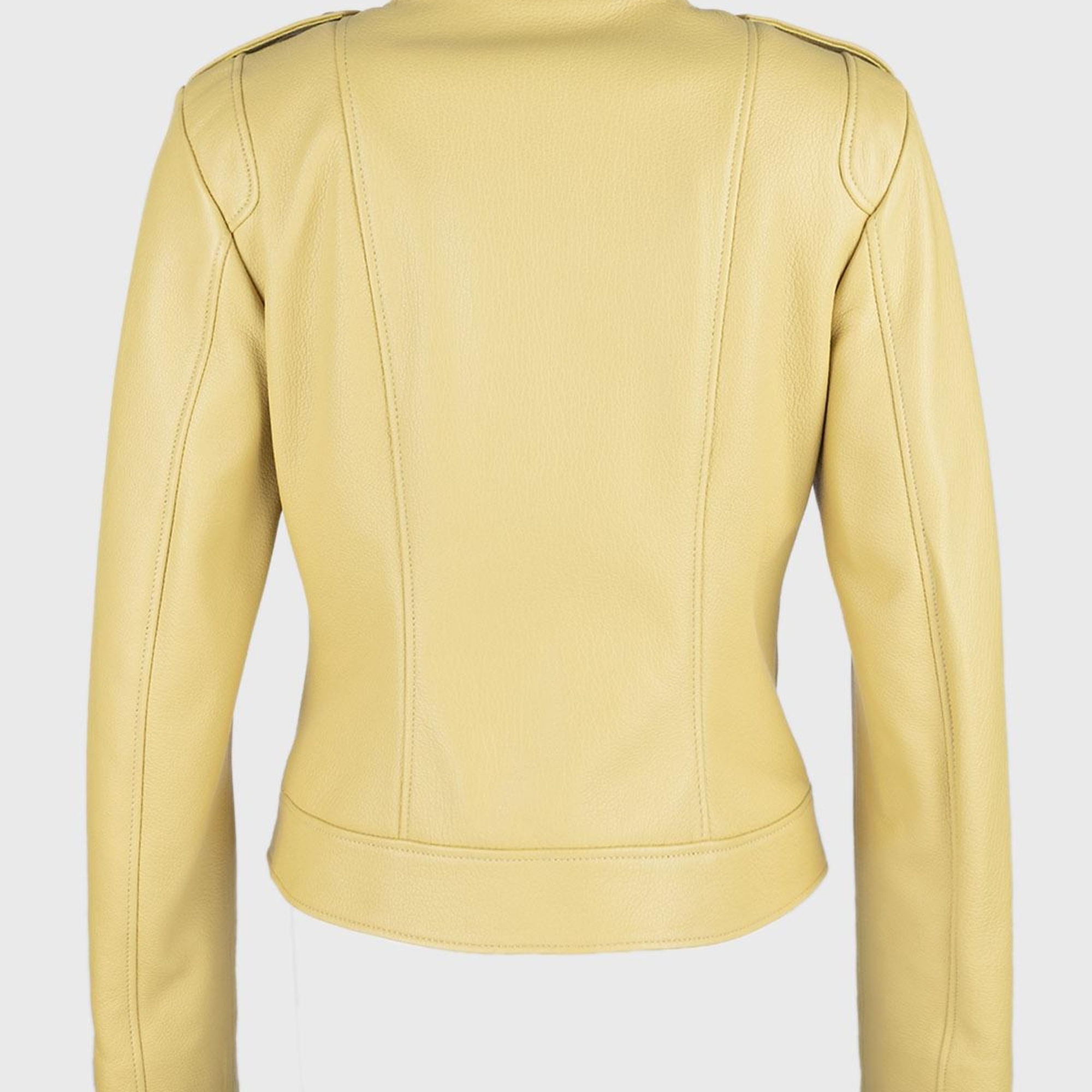 Valmenti Kadın Hakiki Deri Sarı Mont