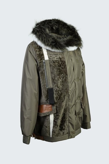  Valmenti Kadın Haki KURK/DERI/KUMAS Mont