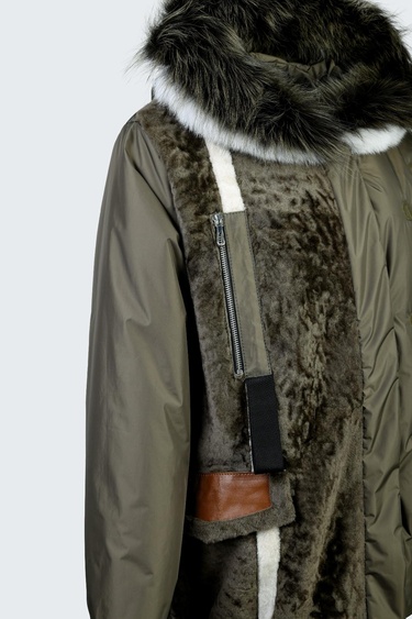  Valmenti Kadın Haki KURK/DERI/KUMAS Mont