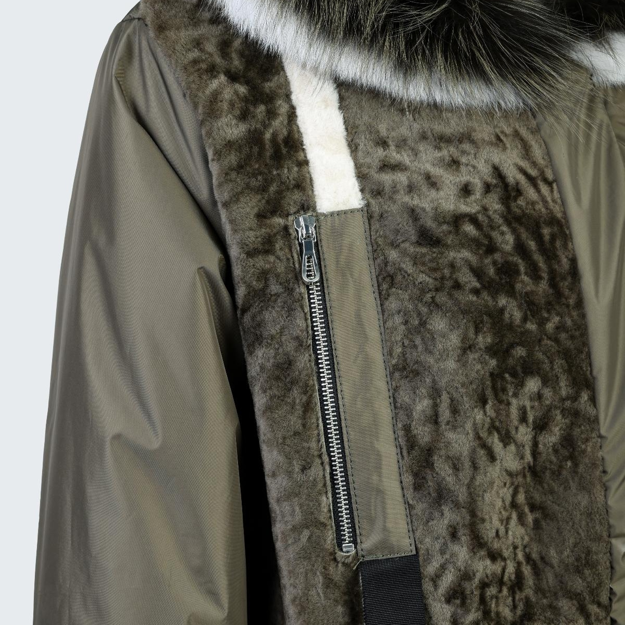 Valmenti Kadın Haki KURK/DERI/KUMAS Mont