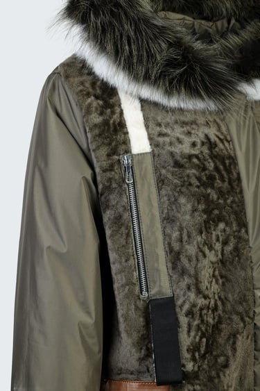  Valmenti Kadın Haki KURK/DERI/KUMAS Mont