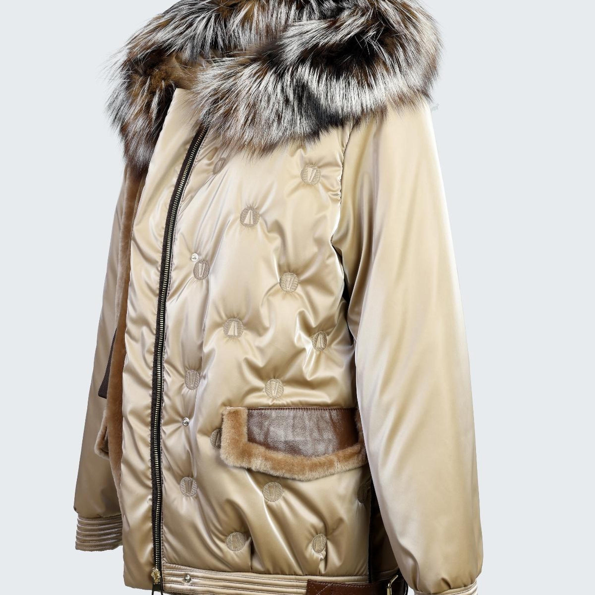 Valmenti Kadın Camel KURK/DERI/KUMAS Mont