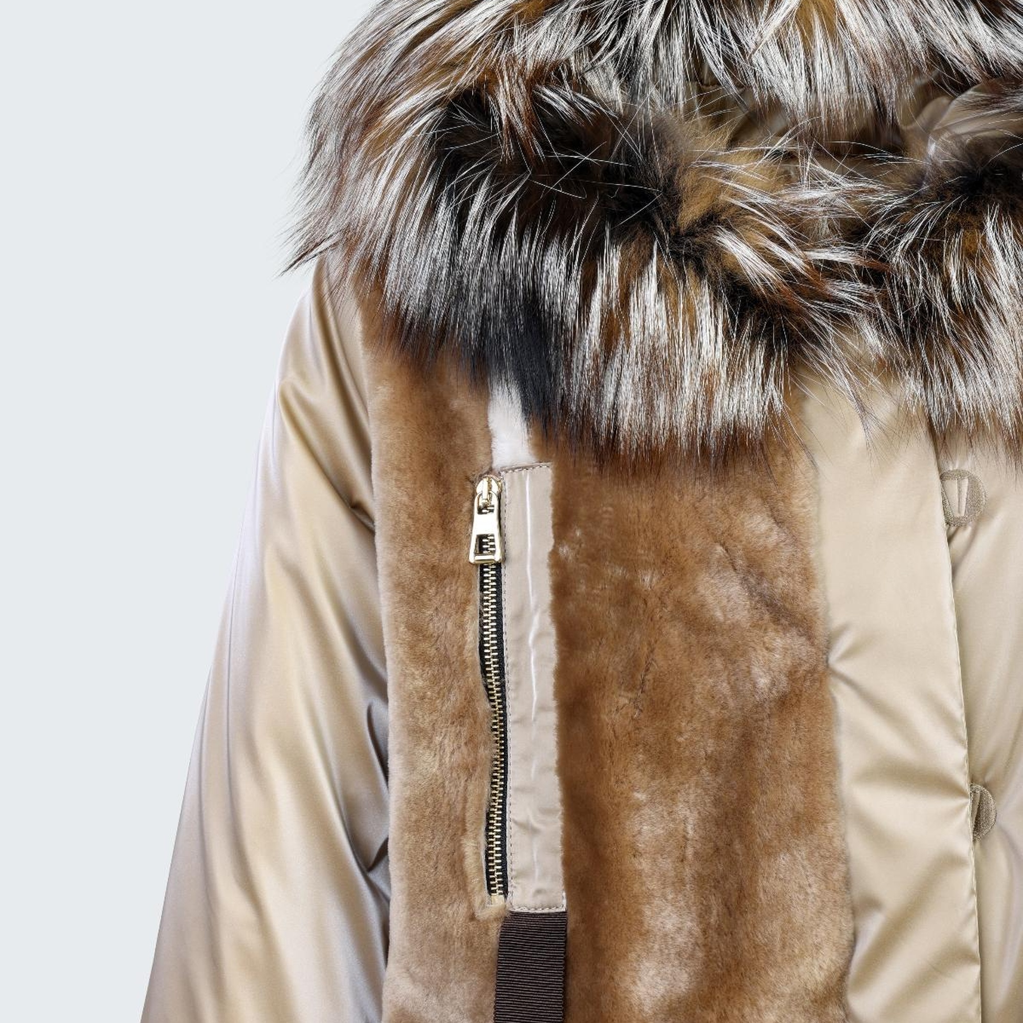 Valmenti Kadın Camel KURK/DERI/KUMAS Mont