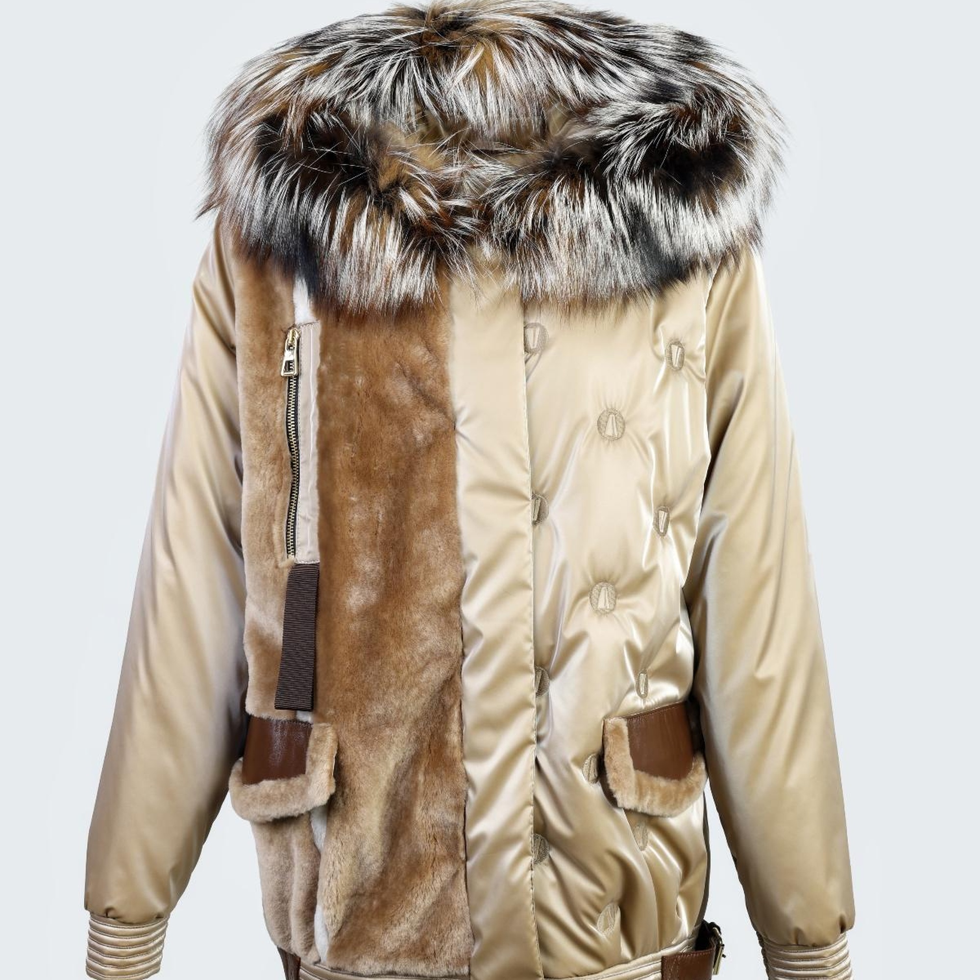 Valmenti Kadın Camel KURK/DERI/KUMAS Mont