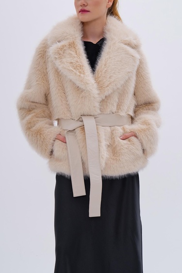  Valmenti Kadın Tekstil Bej Mont