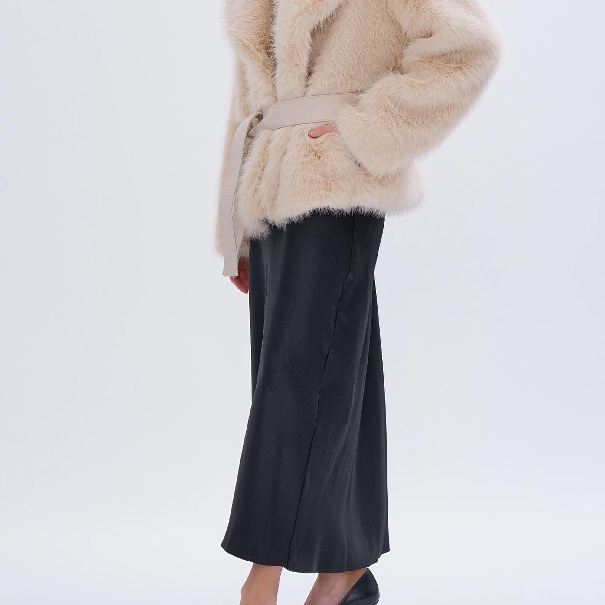 Valmenti Kadın Tekstil Bej Mont