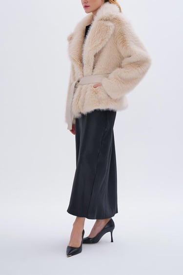  Valmenti Kadın Tekstil Bej Mont