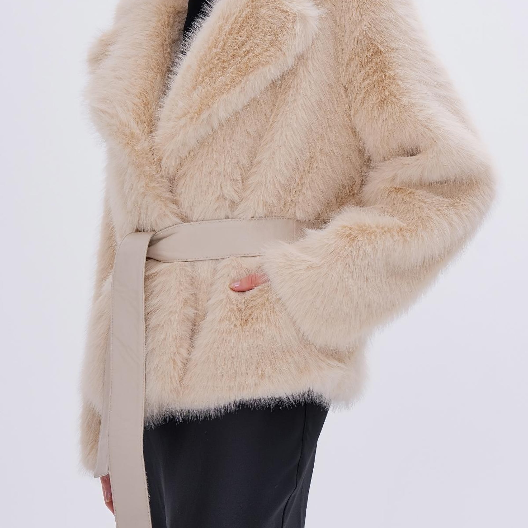 Valmenti Kadın Tekstil Bej Mont