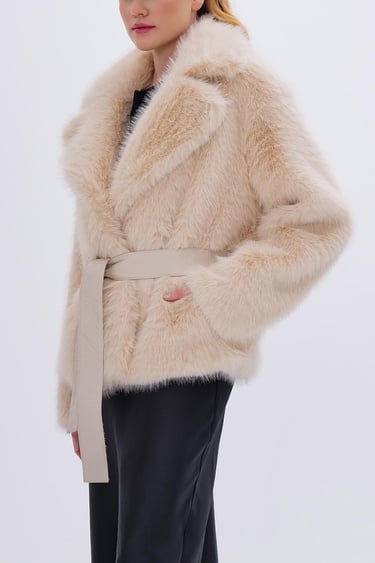  Valmenti Kadın Tekstil Bej Mont