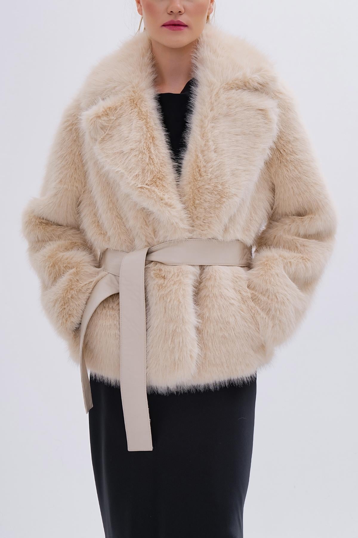  Valmenti Kadın Tekstil Bej Mont