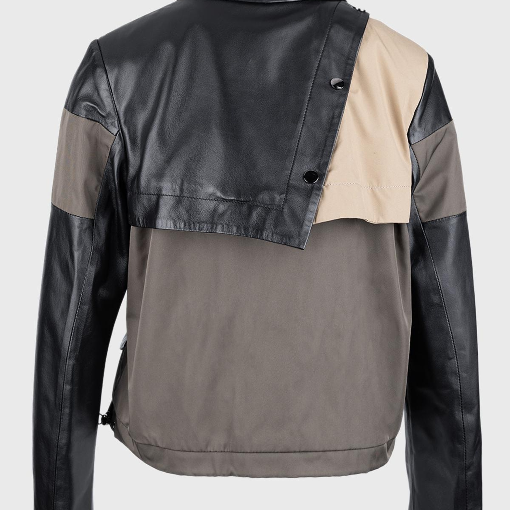 Valmenti Kadın Siyah Deri & Tekstil Deri Mont