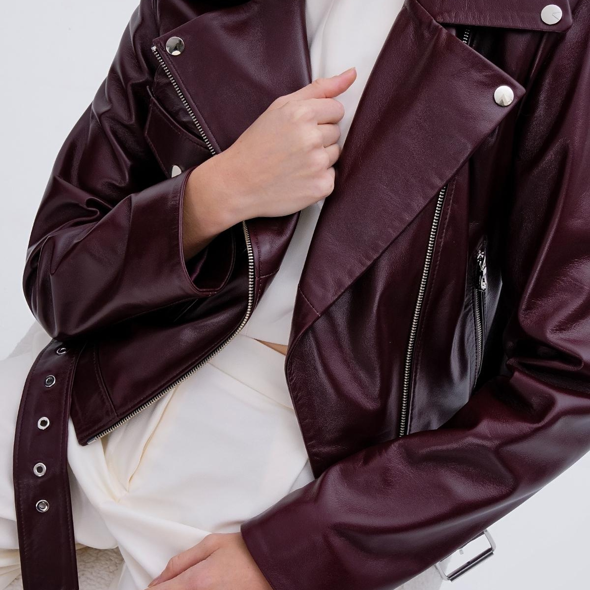 Valmenti Kadın Hakiki Deri Bordo Mont