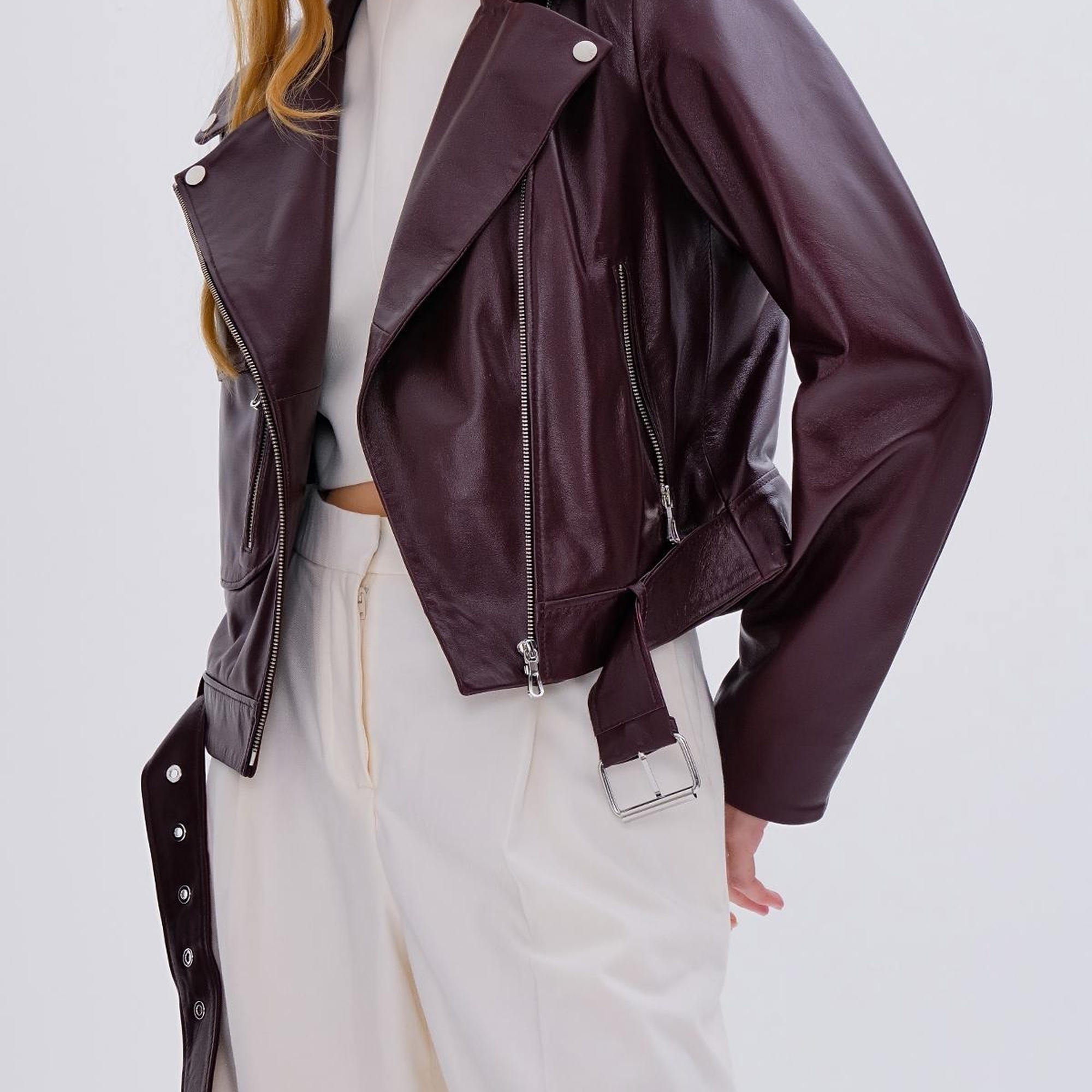 Valmenti Kadın Hakiki Deri Bordo Mont