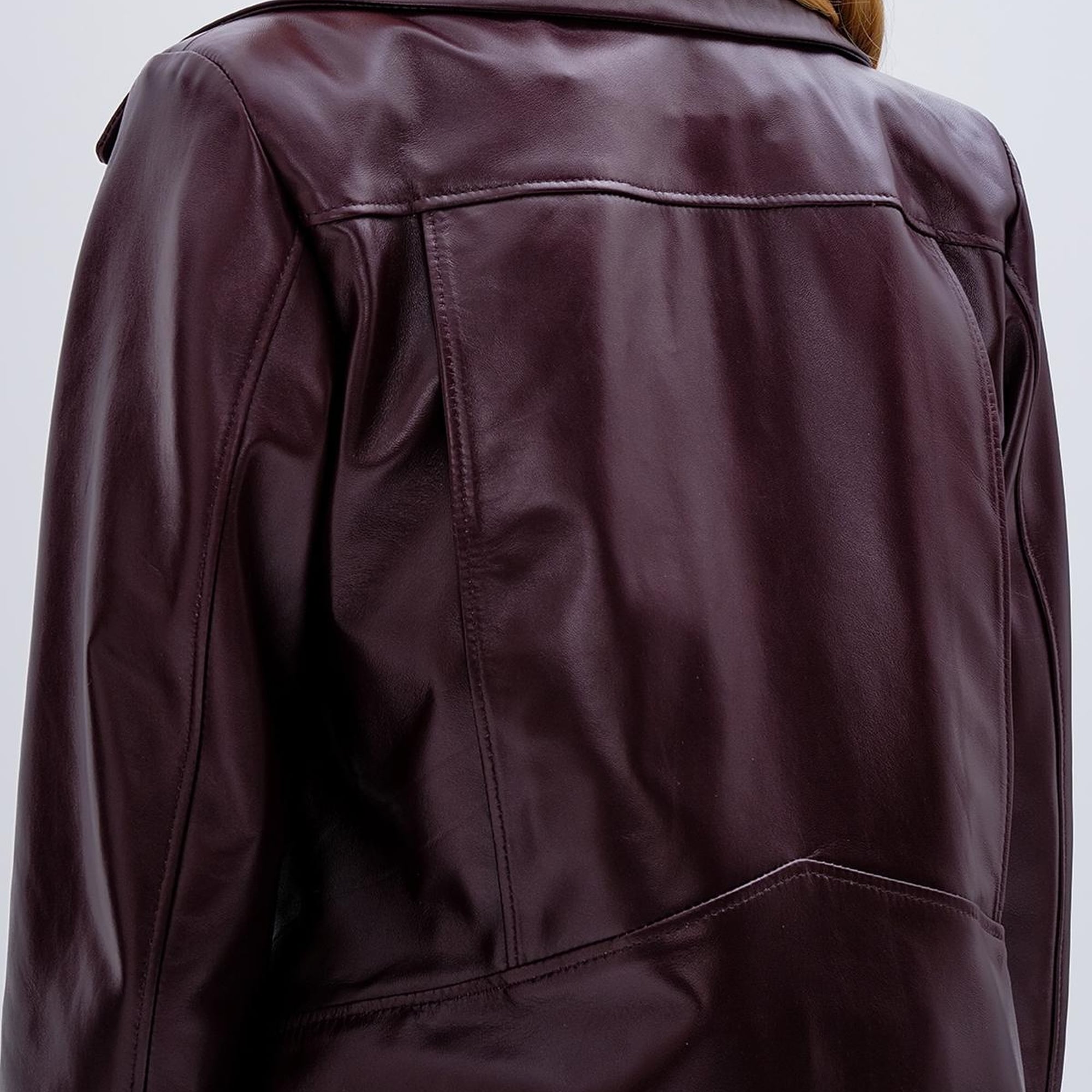 Valmenti Kadın Hakiki Deri Bordo Mont