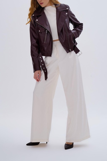  Valmenti Kadın Hakiki Deri Bordo Mont