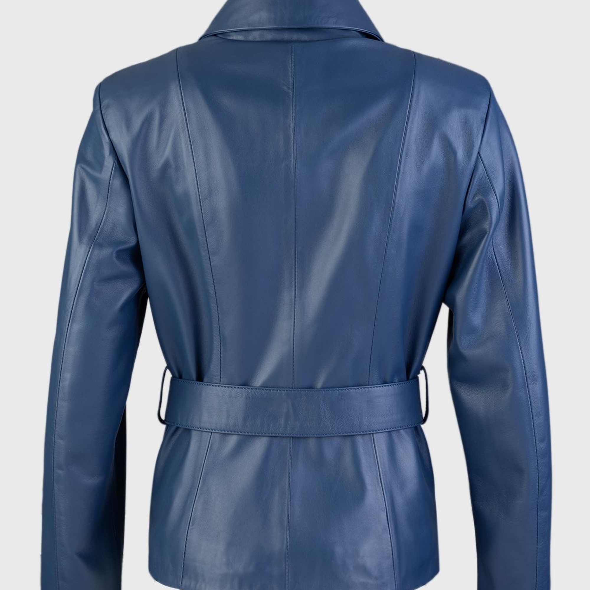 Valmenti Kadın Mavi Hakiki Deri Deri Mont