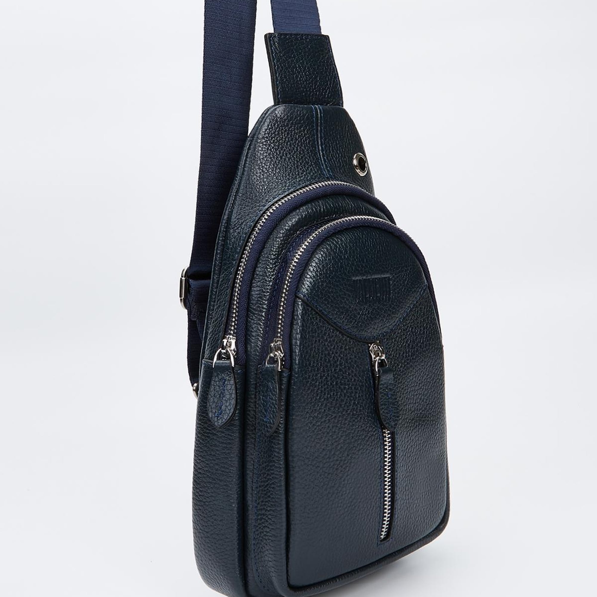 Valmenti Unisex Lacivert Hakiki Deri GÜNLÜK Çanta