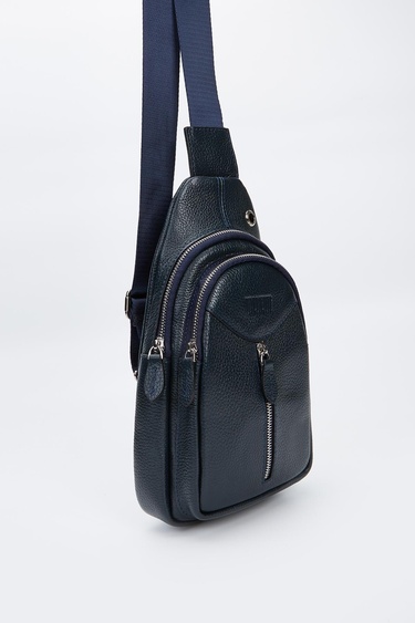  Valmenti Unisex Lacivert Hakiki Deri GÜNLÜK Çanta