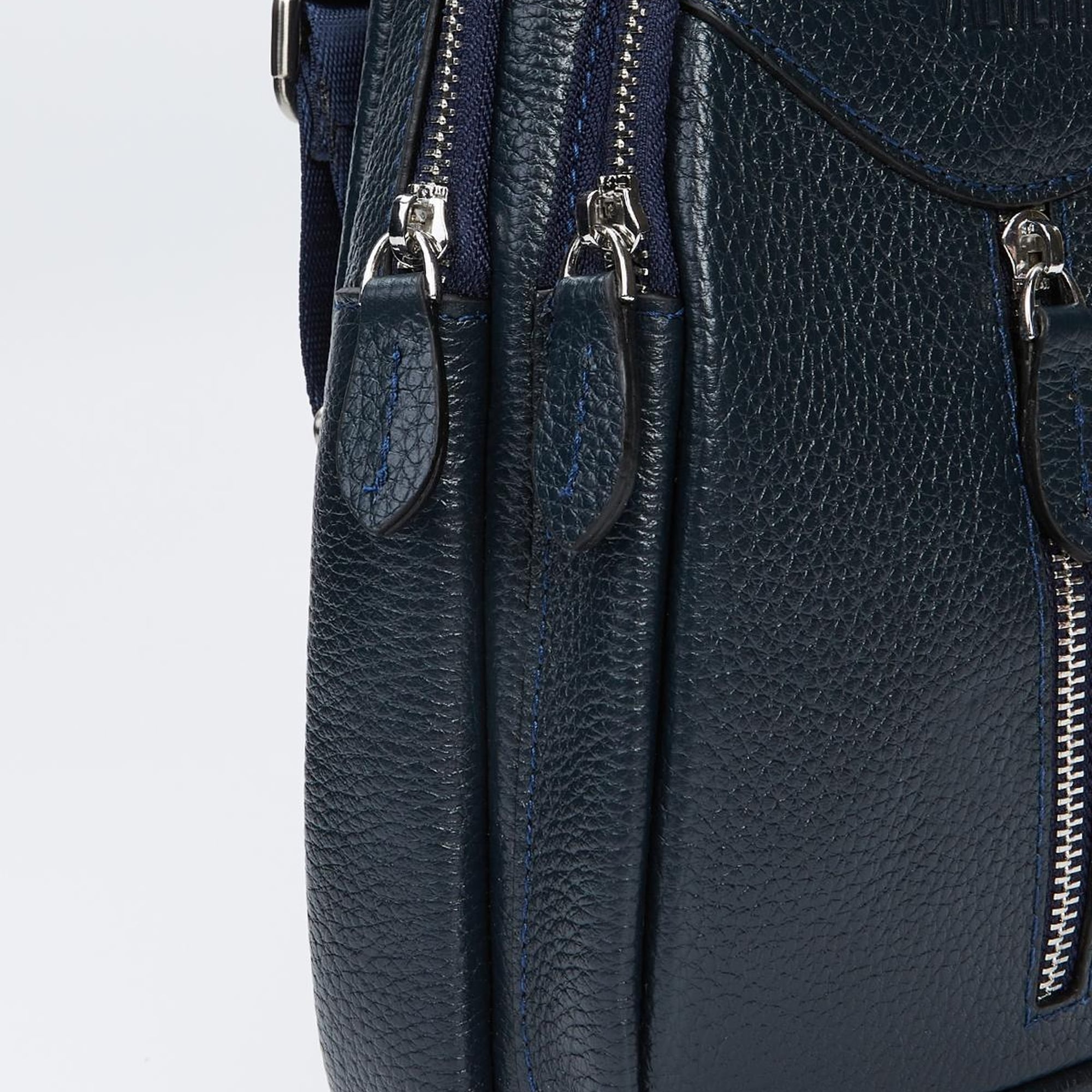 Valmenti Unisex Lacivert Hakiki Deri GÜNLÜK Çanta