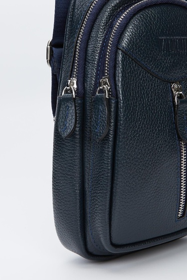  Valmenti Unisex Lacivert Hakiki Deri GÜNLÜK Çanta