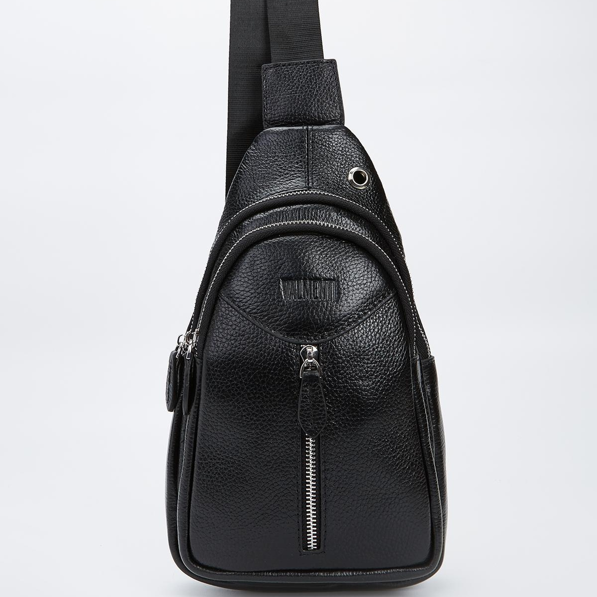 Valmenti Unisex Siyah Hakiki Deri GÜNLÜK Çanta