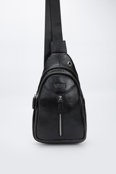  Valmenti Unisex Siyah Hakiki Deri GÜNLÜK Çanta