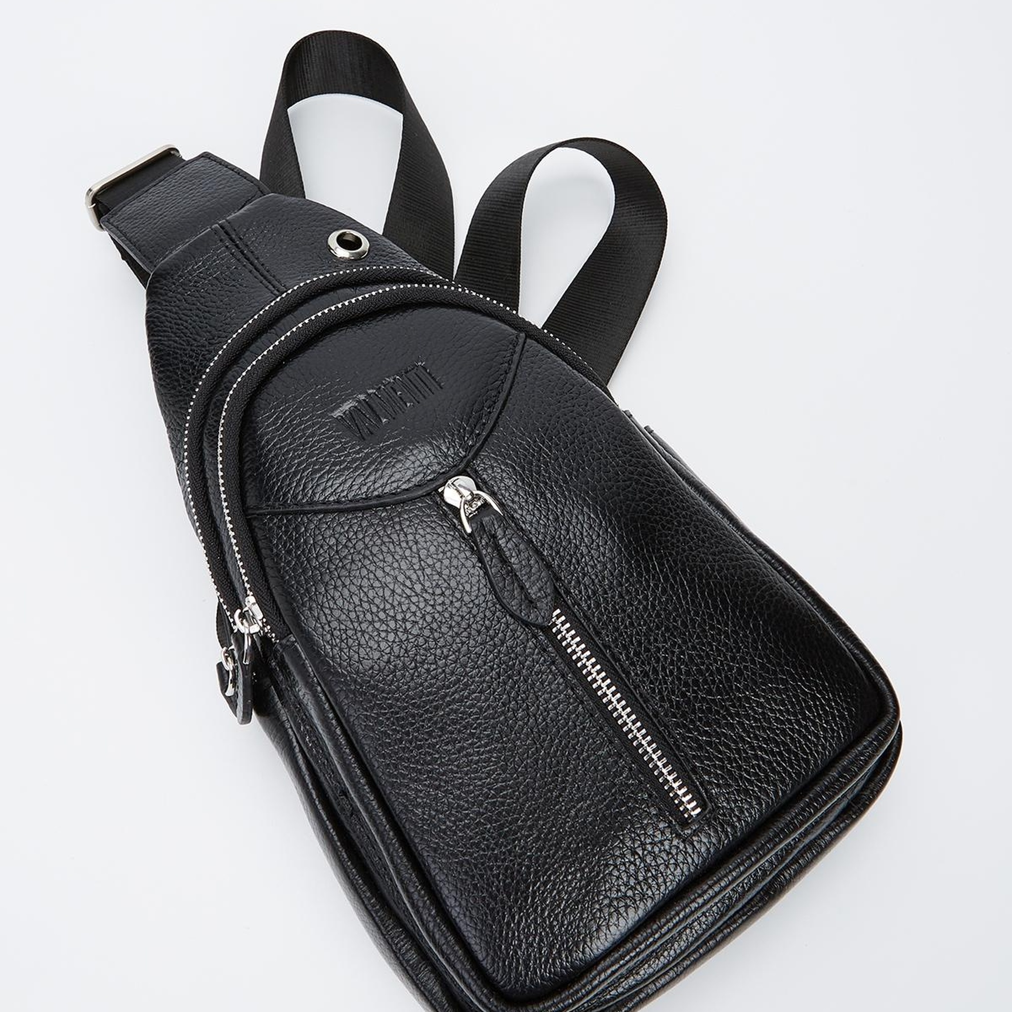 Valmenti Unisex Siyah Hakiki Deri GÜNLÜK Çanta