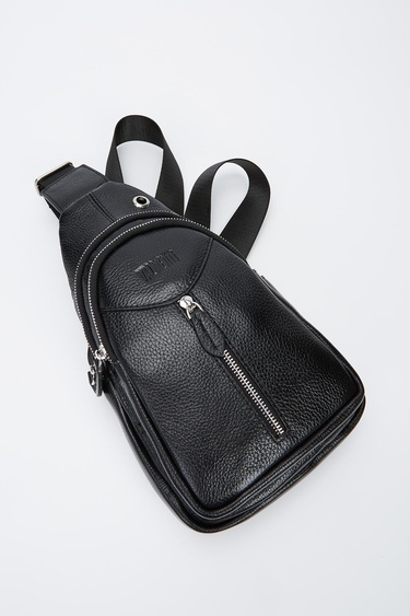  Valmenti Unisex Siyah Hakiki Deri GÜNLÜK Çanta