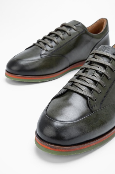  Valmenti Erkek Haki Hakiki Deri Casual Ayakkabı