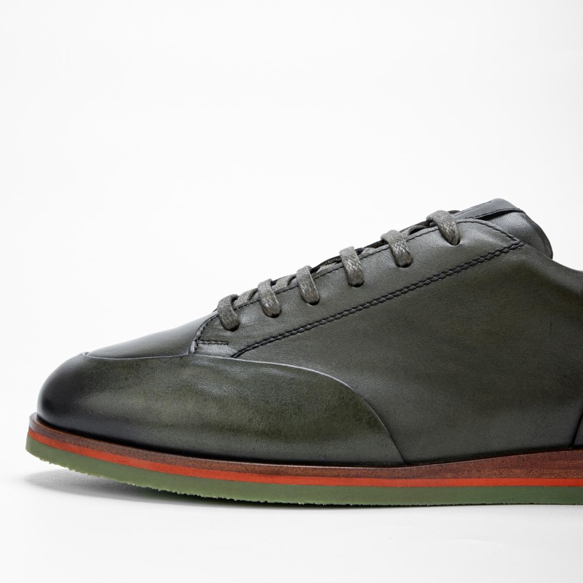 Valmenti Erkek Haki Hakiki Deri Casual Ayakkabı