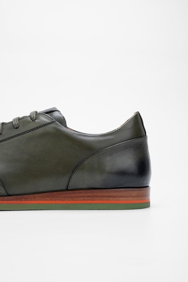  Valmenti Erkek Haki Hakiki Deri Casual Ayakkabı