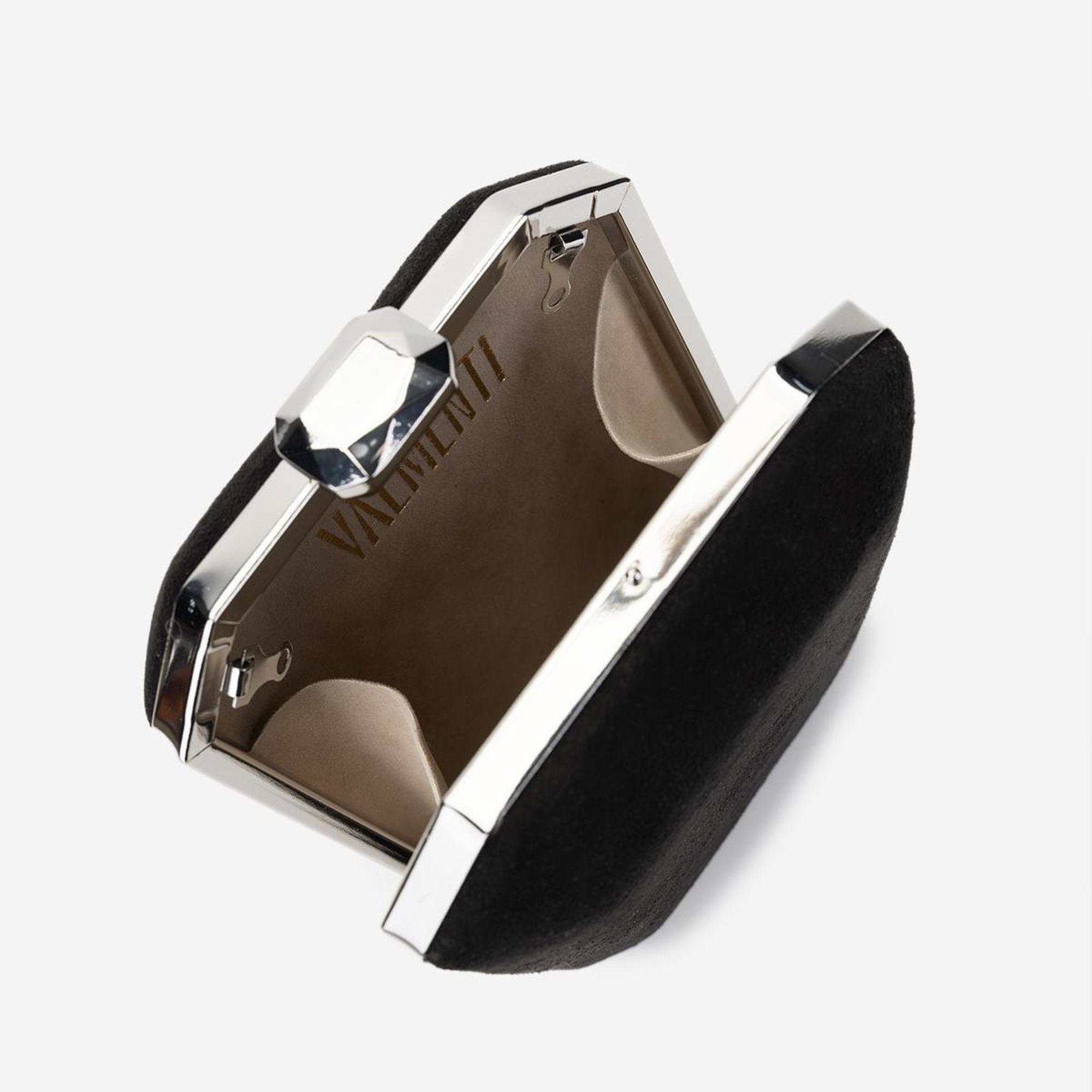 Valmenti Kadın Vegan Siyah Süet Abiye Çanta