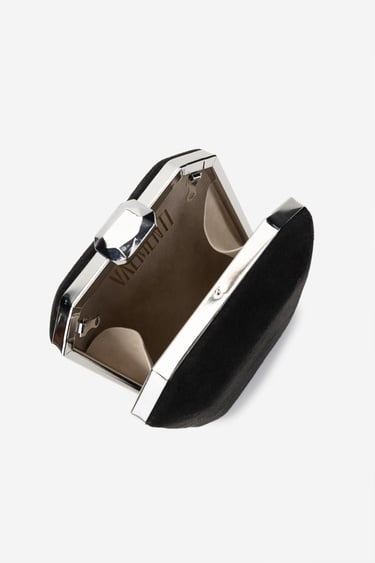  Valmenti Kadın Vegan Siyah Süet Abiye Çanta