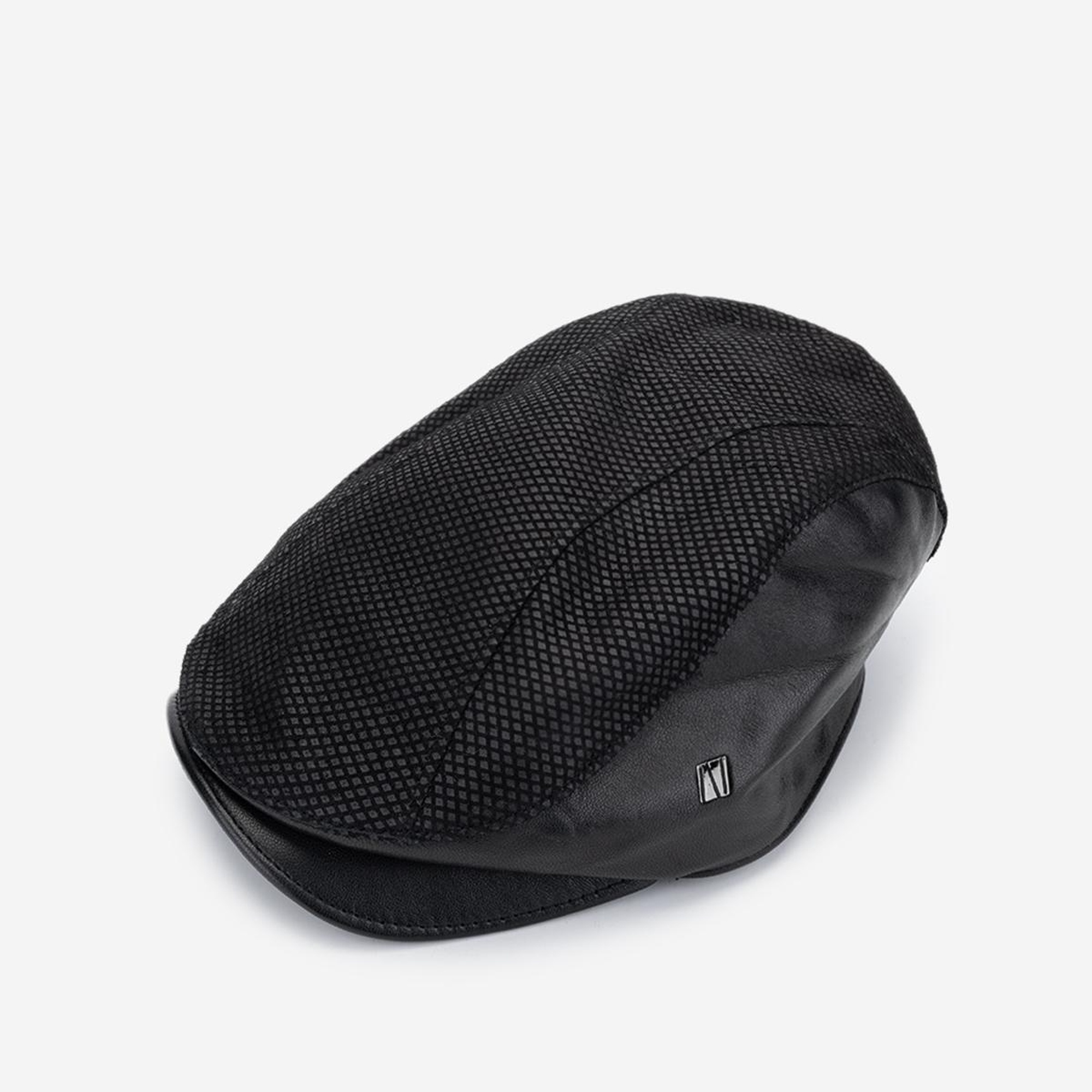 Valmenti Erkek Hakiki Deri Siyah London Şapka