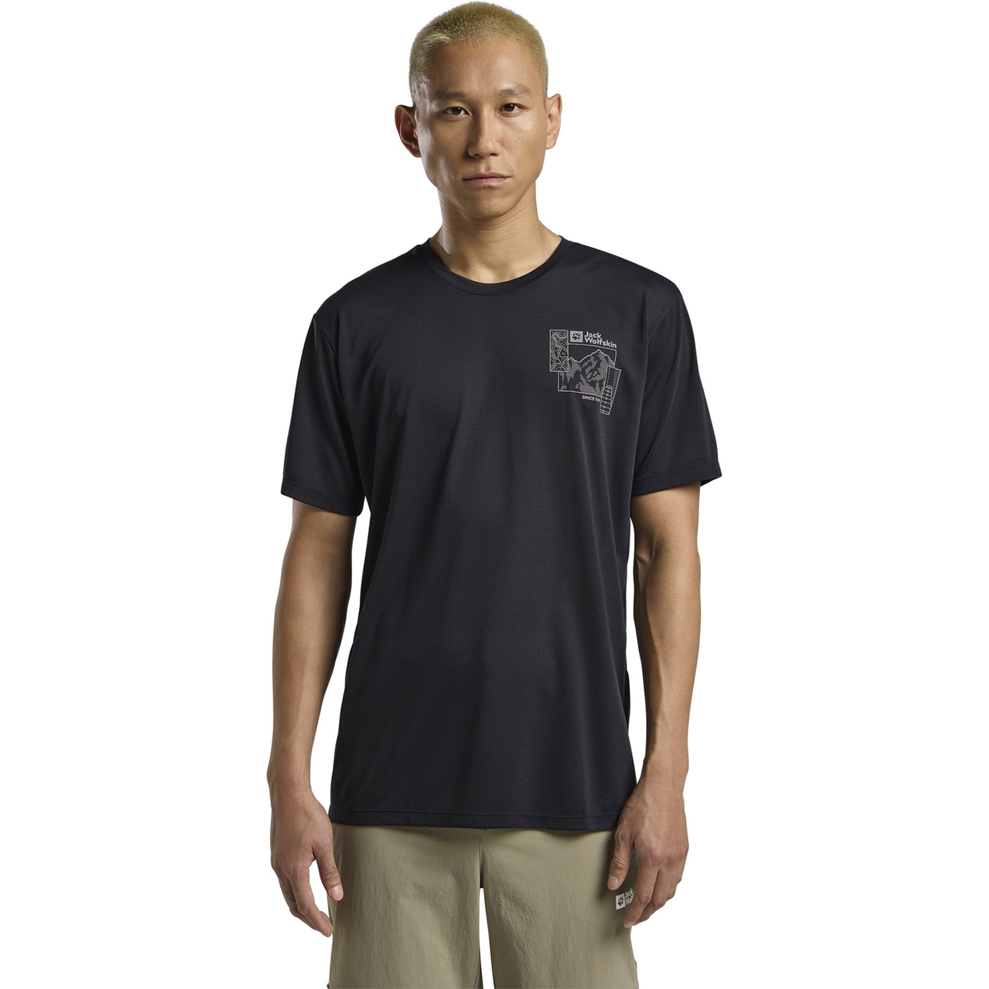 Jack Wolfskin Vonnan Graphic T Erkek Gri Tişört