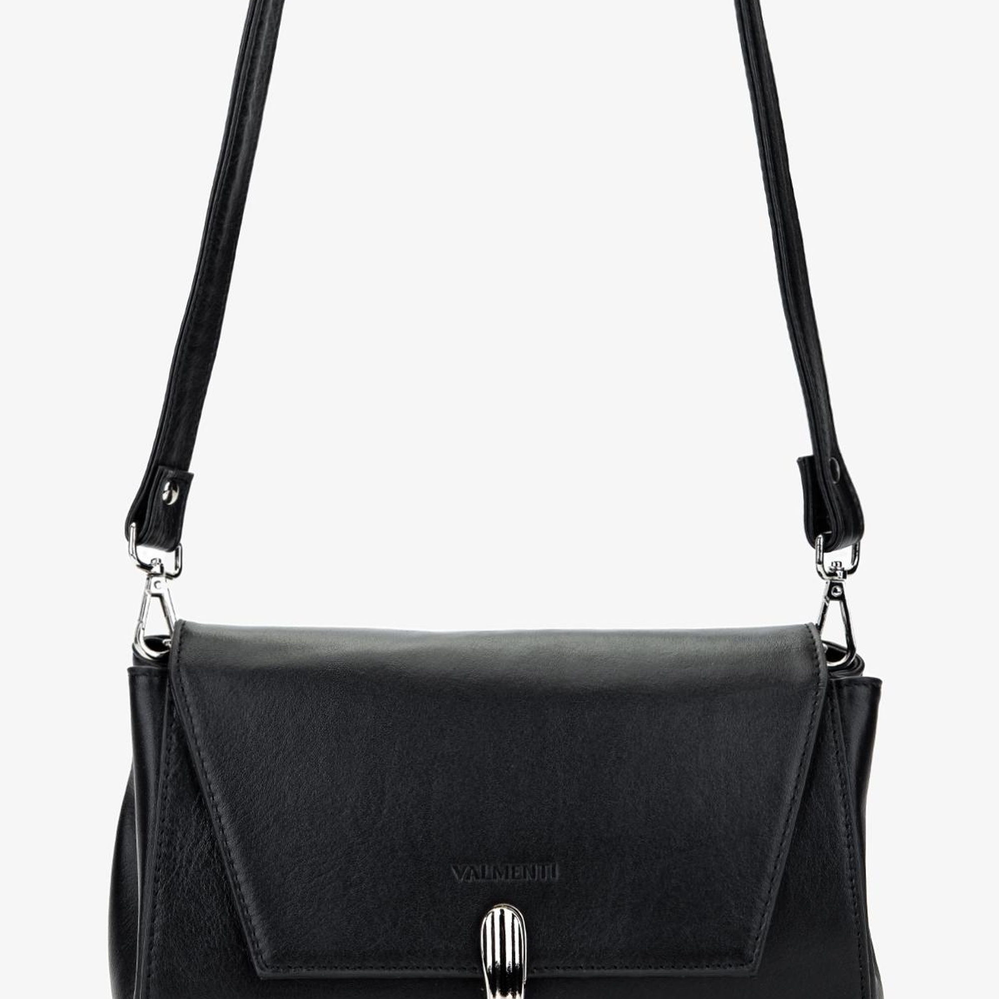 Valmenti Kadın Hakiki Deri Siyah Deri Postacı Çanta