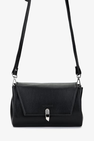  Valmenti Kadın Hakiki Deri Siyah Deri Postacı Çanta