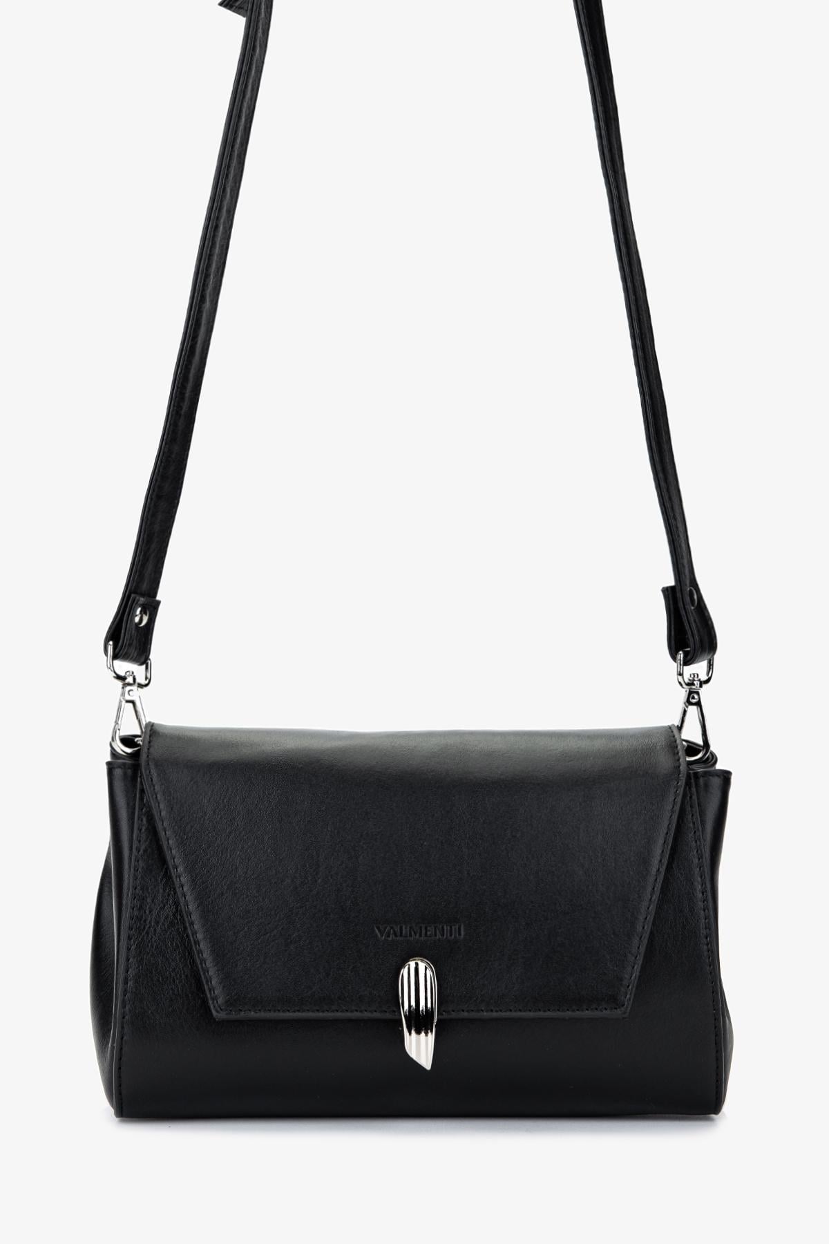  Valmenti Kadın Hakiki Deri Siyah Deri Postacı Çanta