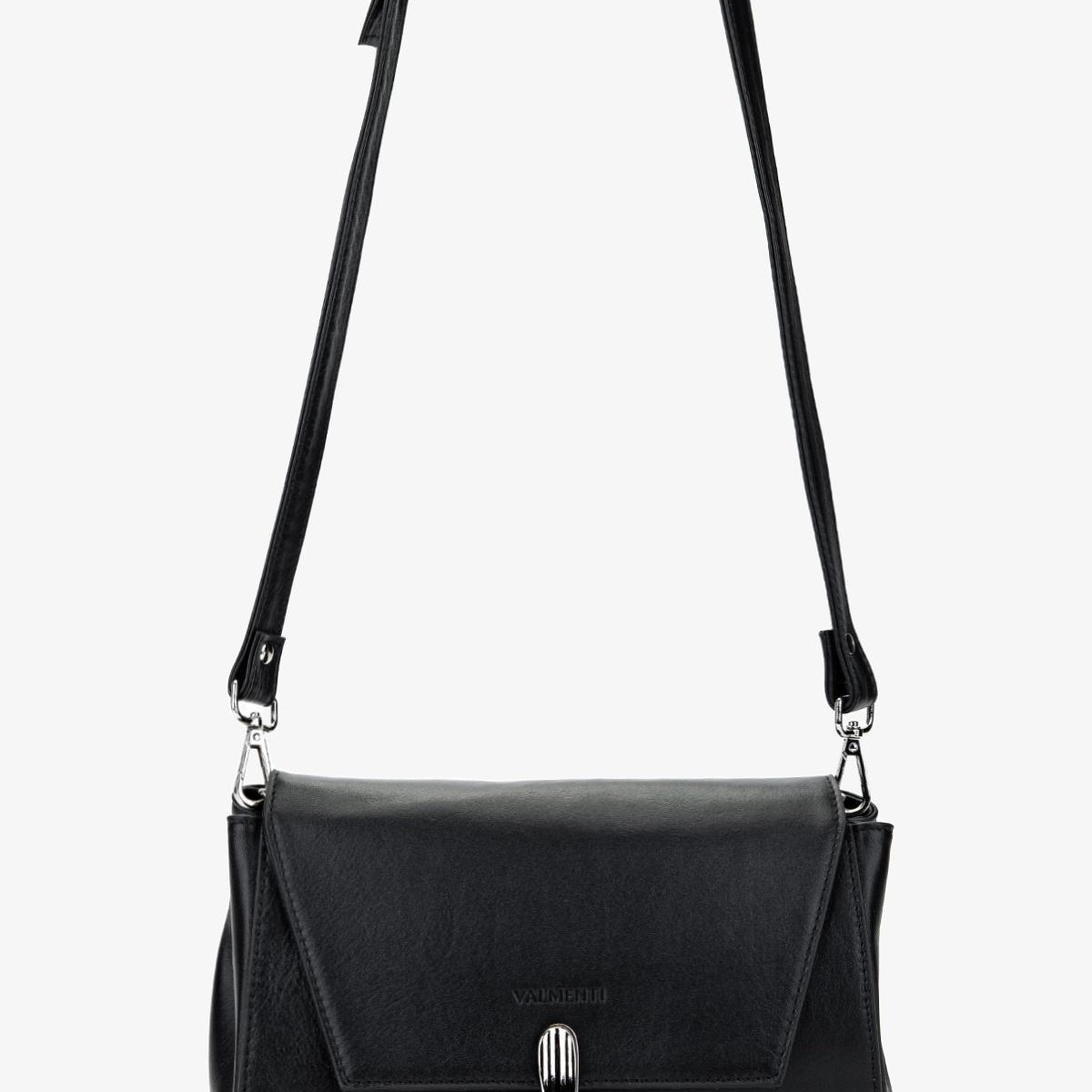 Valmenti Kadın Hakiki Deri Siyah Deri Postacı Çanta