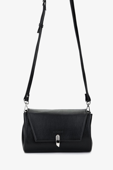  Valmenti Kadın Hakiki Deri Siyah Deri Postacı Çanta