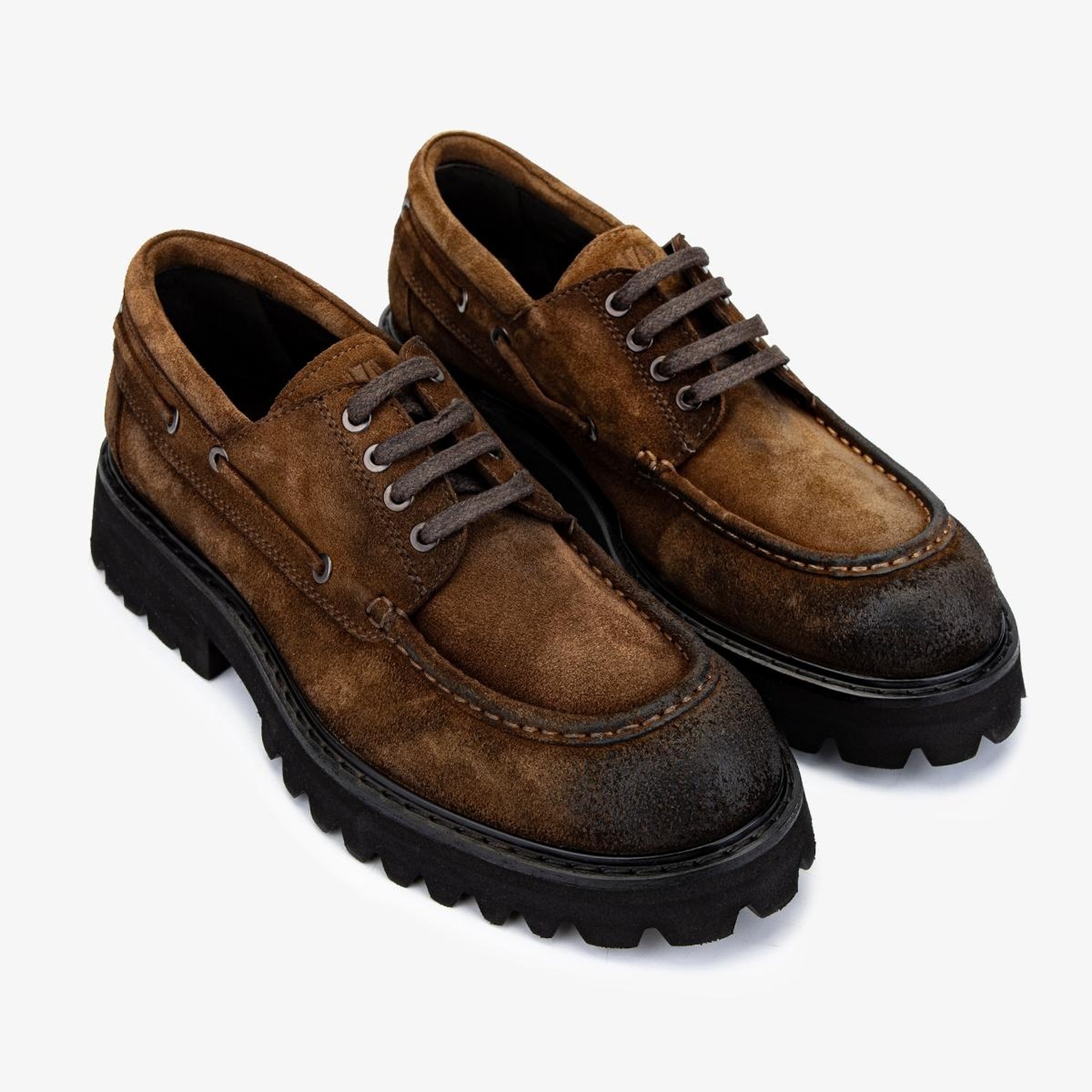 Valmenti Erkek Süet Deri Kahverengi Casual Ayakkabı