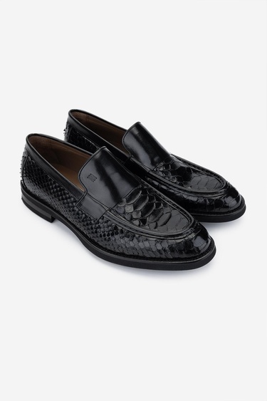  Valmenti Erkek Hakiki Deri Siyah Klasik Ayakkabı