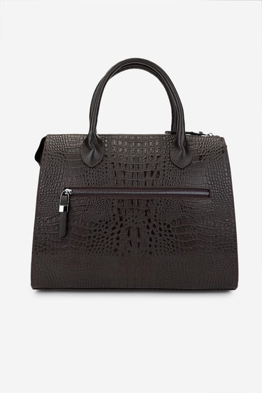  Valmenti Kadın Hakiki Deri Kahverengi Kroko Kol Çantası