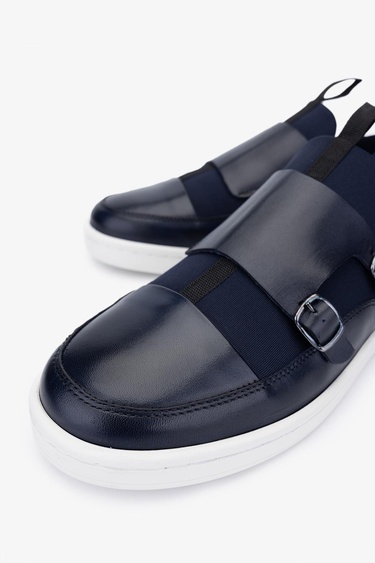  Valmenti Kermin Erkek Lacivert Hakiki Deri Casual Ayakkabı