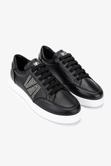  Valmenti Kadın Hakiki Deri Siyah Floter Sneakers & Spor Ayakkabı