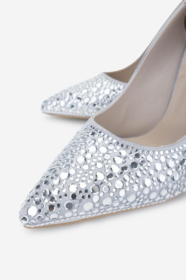  Valmenti Kadın Vegan Gri Topuklu Ayakkabı